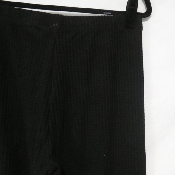 SHEIN | large | Black Waffle Knit Pull-Up Pants | Drawstring | No Pockets - Picture 12 of 16